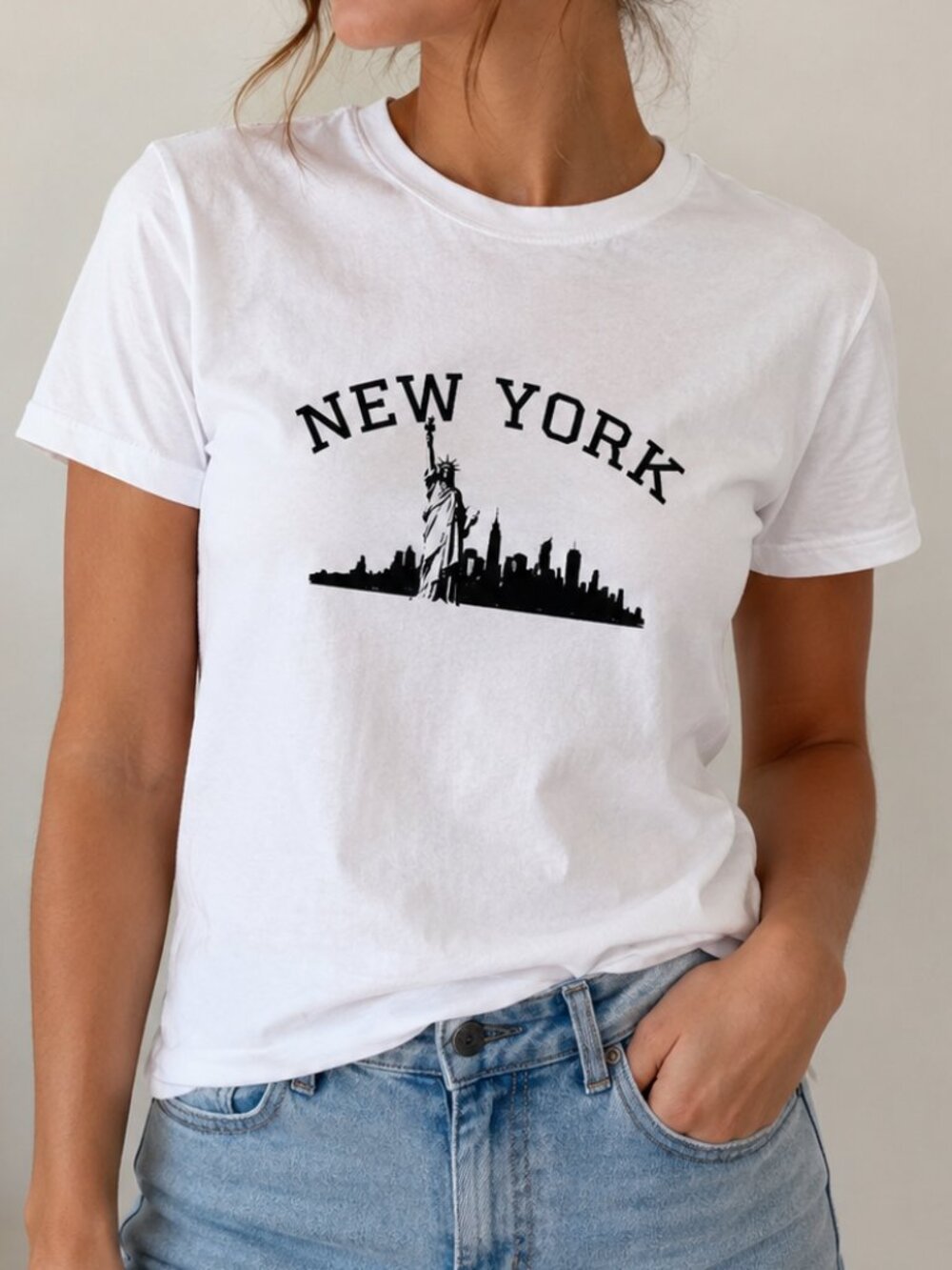 Zara White New York Graphic Tee Size S Minimalist NYC T-Shirt
